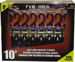 Erickson Manufacturing - 10' Long x 1" Wide, 1,200 Lb Basket Capacity, Polyester & Steel Web Sling - Blue - Industrial Tool & Supply