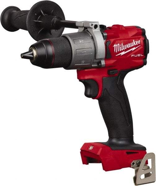 Milwaukee Tool - 18 Volt 1/2" Single-Sleeve Ratcheting Chuck Cordless Hammer Drill - 0 to 32,000 BPM, 0 to 550 & 0 to 2,000 RPM, Reversible - Industrial Tool & Supply