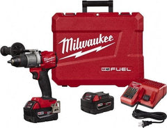 Milwaukee Tool - 18 Volt 1/2" Single-Sleeve Ratcheting Chuck Cordless Hammer Drill - 0 to 32,000 BPM, 0 to 550 & 0 to 2,000 RPM, Reversible - Industrial Tool & Supply