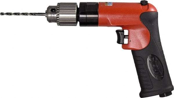 Sioux Tools - 1/4" Reversible Keyed Chuck - Pistol Grip Handle, 2,000 RPM, 12 LPS, 0.5 hp, 90 psi - Industrial Tool & Supply