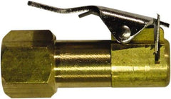 Milton - 150 Max psi Closed Check Brass Air Chuck - Clip On Chuck, 1/4 FNPT - Industrial Tool & Supply