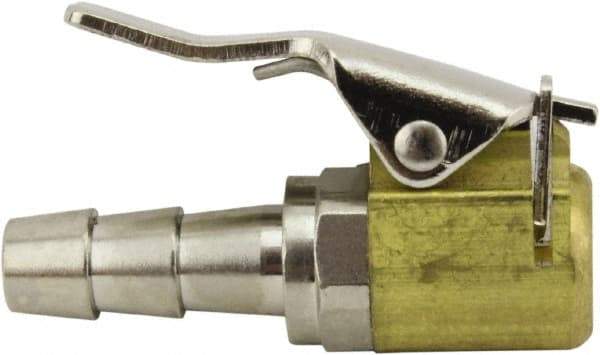 Milton - 150 Max psi Closed Check Brass Air Chuck - Clip On Chuck, 1/4 Barbed - Industrial Tool & Supply