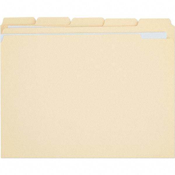 UNIVERSAL - 9-5/8 x 11-3/4", Letter Size, Manila, File Folders with Top Tab - 11 Point Stock, 1/5 Tab Cut Location - Industrial Tool & Supply