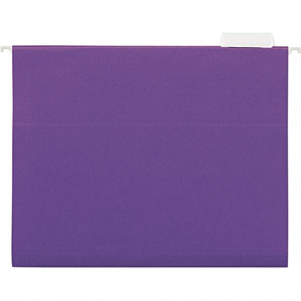 Universal One - 9-5/8 x 11-3/4", Letter Size, Violet, Hanging File Folder - 11 Point Stock, 1/5 Tab Cut Location - Industrial Tool & Supply