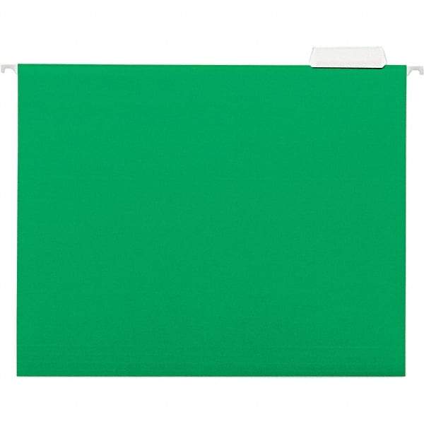 Universal One - 9-5/8 x 11-3/4", Letter Size, Bright Green, Hanging File Folder - 11 Point Stock, 1/5 Tab Cut Location - Industrial Tool & Supply