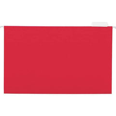 Universal One - 9-5/8 x 14-3/4", Legal, Red, Hanging File Folder - 11 Point Stock, 1/5 Tab Cut Location - Industrial Tool & Supply