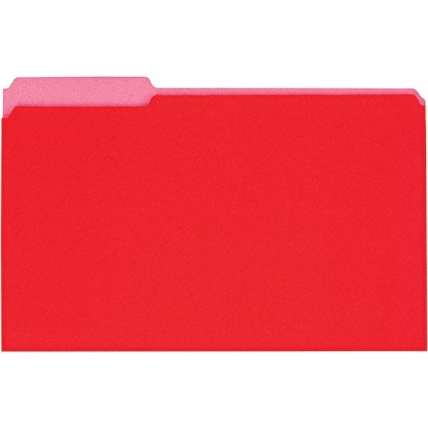 UNIVERSAL - 9-5/8 x 14-3/4", Legal, Red, File Folders with Top Tab - 11 Point Stock, 1/3 Tab Cut Location - Industrial Tool & Supply