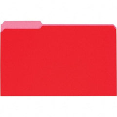 UNIVERSAL - 9-5/8 x 14-3/4", Legal, Red, File Folders with Top Tab - 11 Point Stock, 1/3 Tab Cut Location - Industrial Tool & Supply