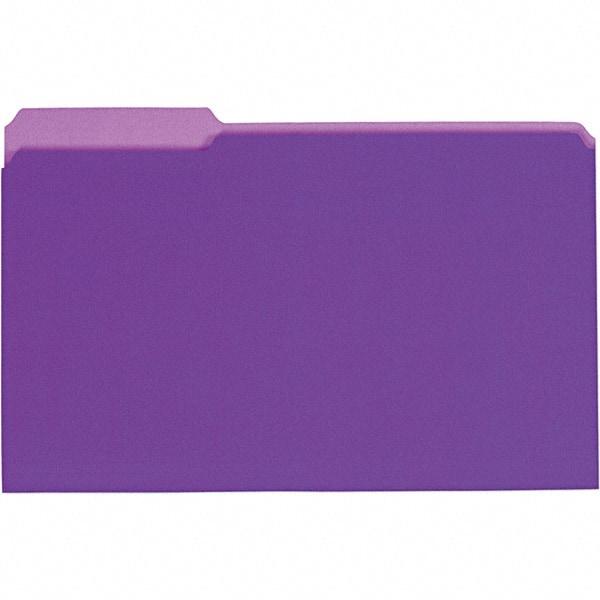 UNIVERSAL - 9-5/8 x 14-3/4", Legal, Violet, File Folders with Top Tab - 11 Point Stock, 1/3 Tab Cut Location - Industrial Tool & Supply