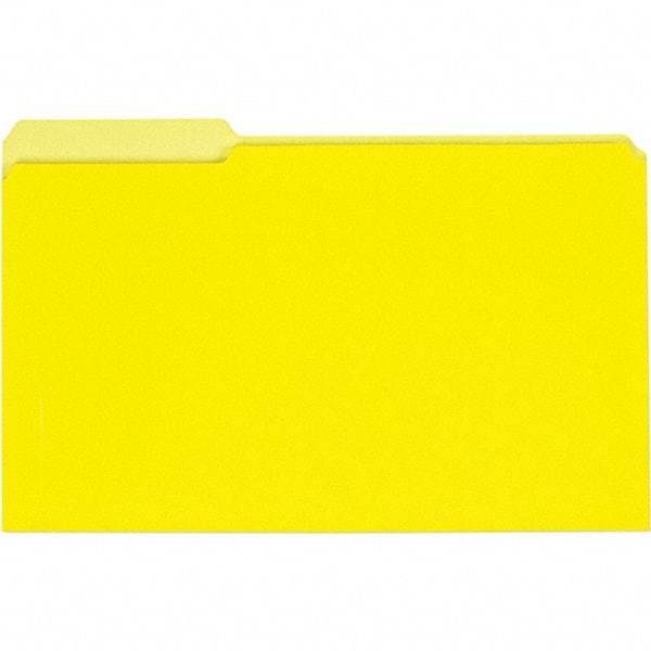 UNIVERSAL - 9-5/8 x 14-3/4", Legal, Yellow, File Folders with Top Tab - 11 Point Stock, 1/3 Tab Cut Location - Industrial Tool & Supply