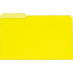 UNIVERSAL - 9-5/8 x 14-3/4", Legal, Yellow, File Folders with Top Tab - 11 Point Stock, 1/3 Tab Cut Location - Industrial Tool & Supply