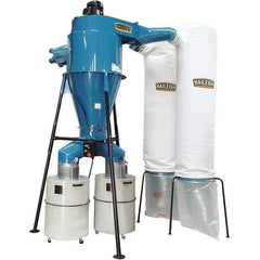 Baileigh - 1µm, 440 Volt Pedestal Mount Dust Collector - 85" Long x 65" Deep x 148" High, 4" Connection Diam, 6,000 CFM Air Flow, 17" Static Pressure Water Level - Industrial Tool & Supply