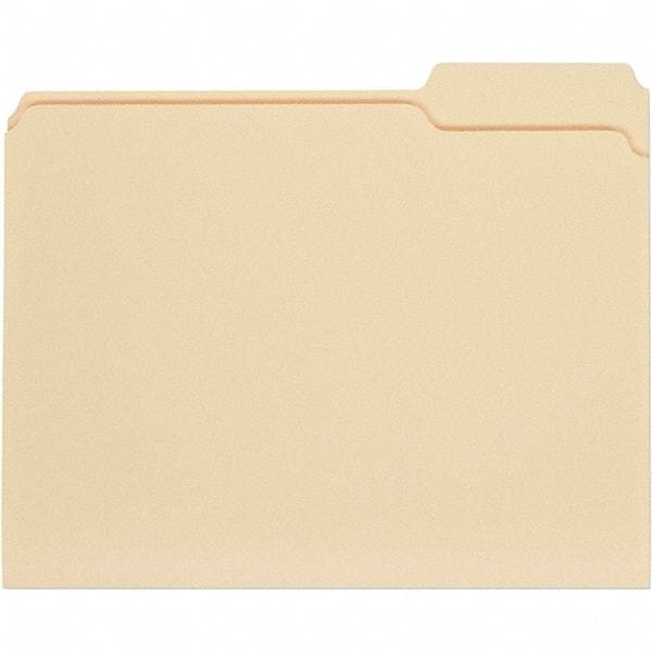 UNIVERSAL - 9-5/8 x 11-3/4", Letter Size, Manila, File Folders with Top Tab - 11 Point Stock, 1/3 Tab Cut Location - Industrial Tool & Supply