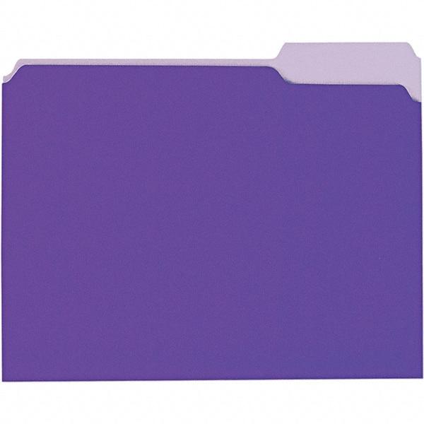 UNIVERSAL - 9-5/8 x 11-3/4", Letter Size, Violet, File Folders with Top Tab - 11 Point Stock, 1/3 Tab Cut Location - Industrial Tool & Supply
