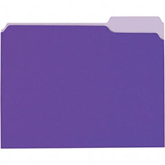 UNIVERSAL - 9-5/8 x 11-3/4", Letter Size, Violet, File Folders with Top Tab - 11 Point Stock, 1/3 Tab Cut Location - Industrial Tool & Supply