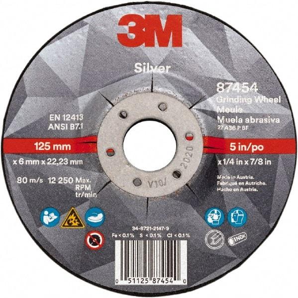 3M - Depressed-Center Wheels Wheel Diameter (Inch): 5 Wheel Thickness (Decimal Inch): 0.2500 - Industrial Tool & Supply