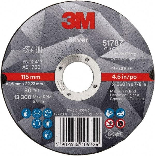 3M - 6" Ceramic Cutoff Wheel - 0.045" Thick, 7/8" Arbor, Use with Angle Grinders - Industrial Tool & Supply