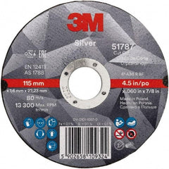 3M - 5" Ceramic Cutoff Wheel - 0.045" Thick, 7/8" Arbor, Use with Angle Grinders - Industrial Tool & Supply