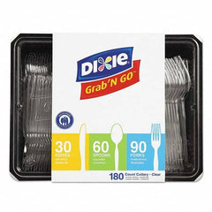 Dixie - Combo Pack, Tray w/Plastic Utensils, 90 Forks, 30 Knives, 60 Spoons - Industrial Tool & Supply