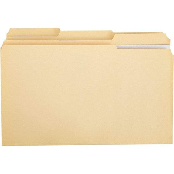 UNIVERSAL - 9-5/8 x 14-3/4", Legal, Manila, File Folders with Top Tab - 11 Point Stock, 1/3 Tab Cut Location - Industrial Tool & Supply