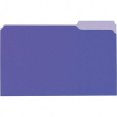 Universal One - 9-5/8 x 14-3/4", Legal, Violet/Light Violet, File Folders with Top Tab - 11 Point Stock, 1/3 Tab Cut Location - Industrial Tool & Supply