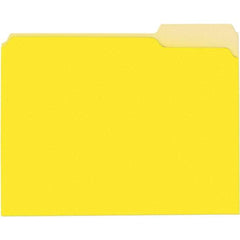 UNIVERSAL - 9-5/8 x 11-3/4", Letter Size, Yellow, File Folders with Top Tab - 11 Point Stock, 1/3 Tab Cut Location - Industrial Tool & Supply