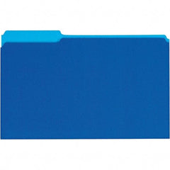 UNIVERSAL - 9-5/8 x 14-3/4", Legal, Blue, File Folders with Top Tab - 11 Point Stock, 1/3 Tab Cut Location - Industrial Tool & Supply