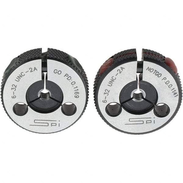 SPI - Ring Thread Go/No Gages Go/No Go: Go; No Go Thread Size: #6-32 - Industrial Tool & Supply