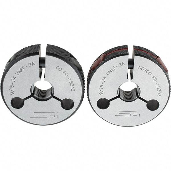 SPI - Ring Thread Go/No Gages Go/No Go: Go; No Go Thread Size: 9/16-24 - Industrial Tool & Supply