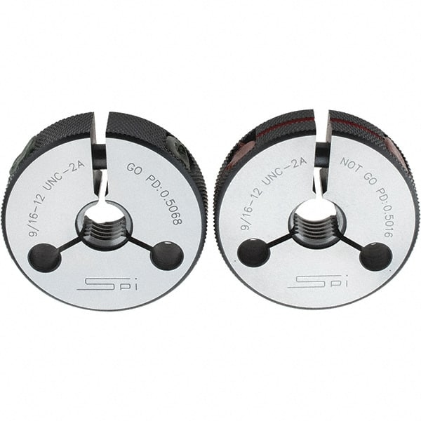 SPI - 9/16-12 Go/No Go Double Ring Thread Gage - Industrial Tool & Supply