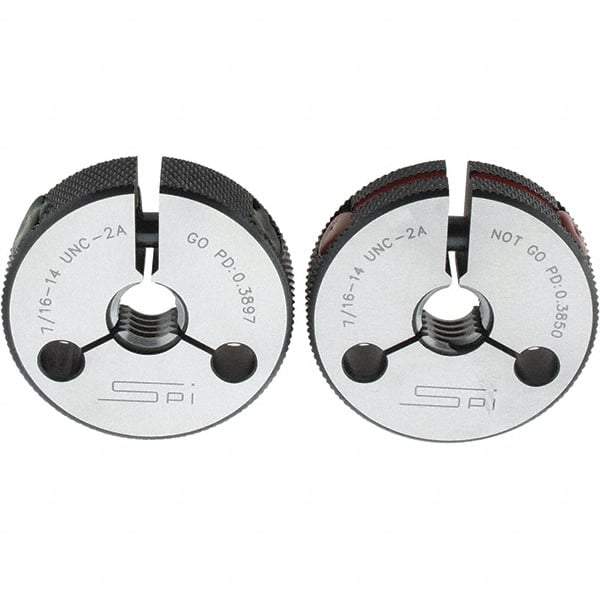 SPI - Ring Thread Go/No Gages Go/No Go: Go; No Go Thread Size: 7/16-14 - Industrial Tool & Supply