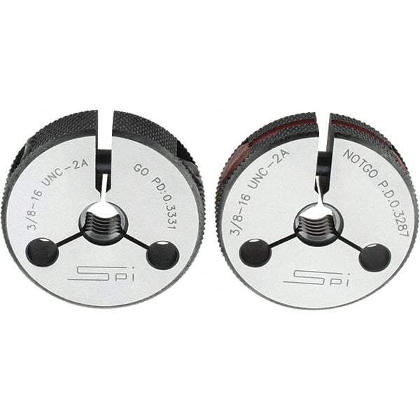 SPI - Ring Thread Go/No Gages Go/No Go: Go; No Go Thread Size: 3/8-16 - Industrial Tool & Supply
