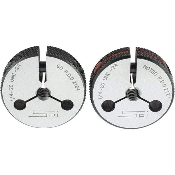 SPI - Ring Thread Go/No Gages Go/No Go: Go; No Go Thread Size: 1/4-20 - Industrial Tool & Supply