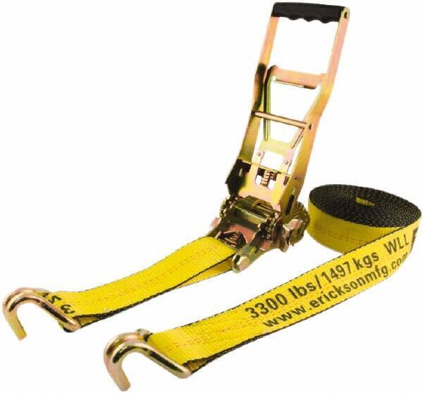Erickson Manufacturing - 30' Long x 2" Wide, 10,000 Lb Basket Capacity, Polyester & Steel Web Sling - Yellow - Industrial Tool & Supply