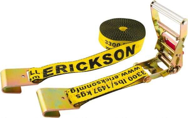 Erickson Manufacturing - 30' Long x 2" Wide, 10,000 Lb Basket Capacity, Polyester & Steel Web Sling - Yellow - Industrial Tool & Supply