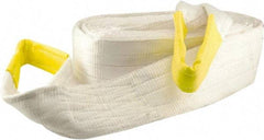 Erickson Manufacturing - 30' Long x 8" Wide, 100,000 Lb Basket Capacity, Polyester Blend Web Sling - White - Industrial Tool & Supply