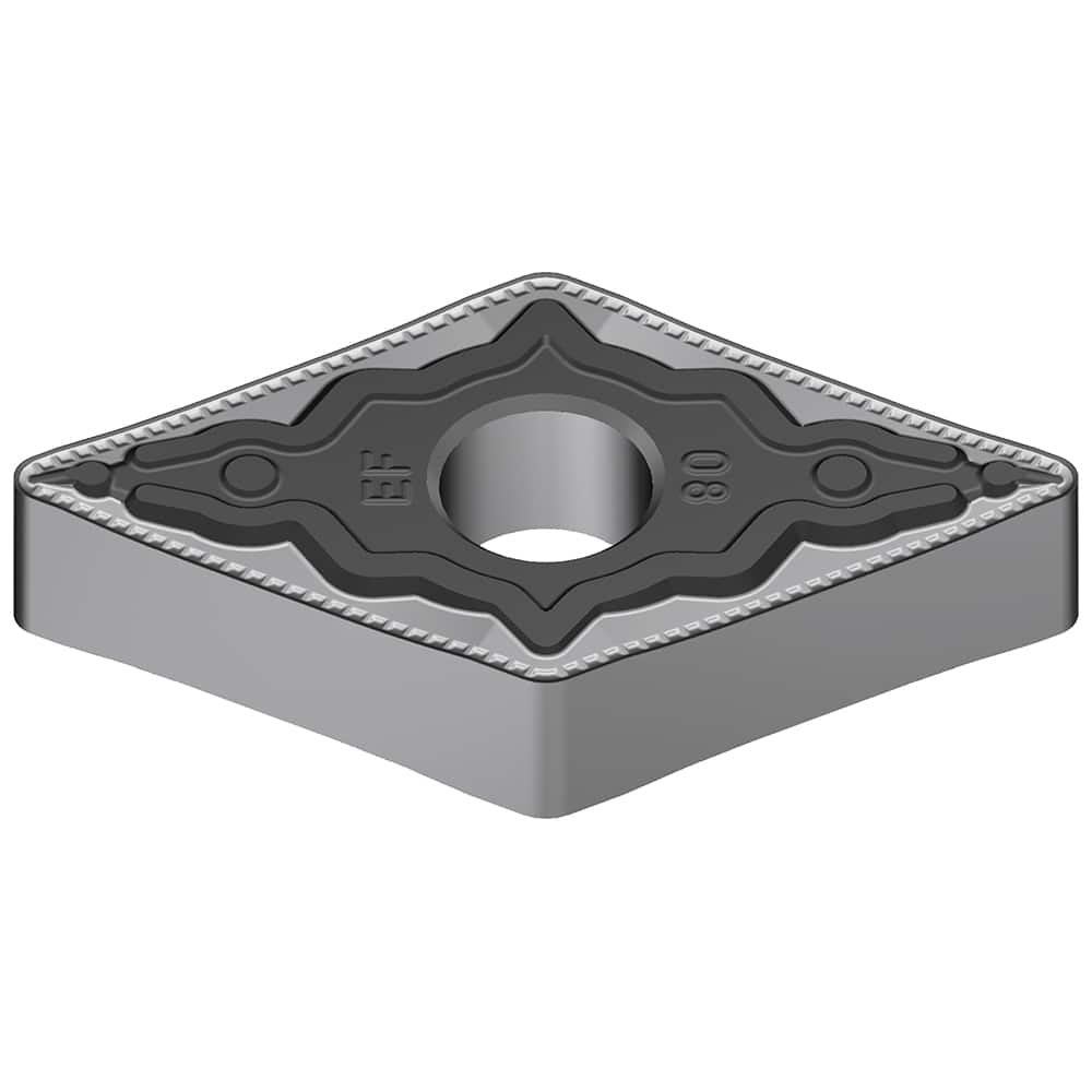 DNMG433EEF AC8025P Carbide Turning Insert Absotech Finish, 0.6102″ Long, 1/2″ Inscribed Circle, 0.0472″ Corner Radius, 0.1874″ Thick, 55° Included Angle, Series AC8000P