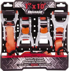 Erickson Manufacturing - 10' Long x 1" Wide, 1,500 Lb Basket Capacity, Polyester Web Sling - Orange - Industrial Tool & Supply