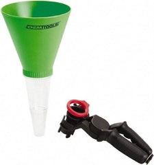 OEM Tools - 16 oz Capacity Plastic Funnel with Clamp - 3-3/4" Straight Spout, Green & Clear - Industrial Tool & Supply
