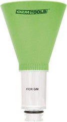 OEM Tools - 16 oz Capacity Plastic Funnel - 5" Mouth OD, 3-3/4" Straight Spout, Green & Clear - Industrial Tool & Supply