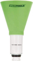 OEM Tools - 16 oz Capacity Plastic Funnel - 5" Mouth OD, 3-3/4" Straight Spout, Green & Clear - Industrial Tool & Supply