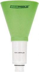 OEM Tools - 16 oz Capacity Plastic Funnel - 5" Mouth OD, 3-3/4" Straight Spout, Green & Clear - Industrial Tool & Supply