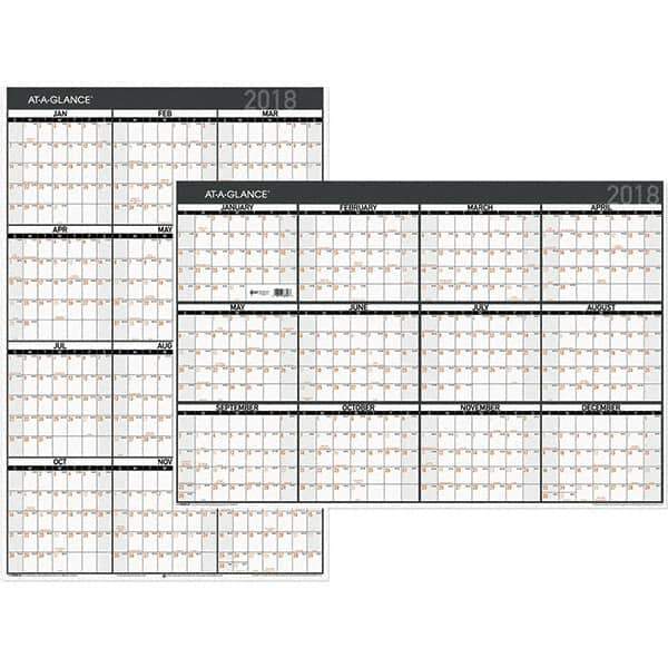 AT-A-GLANCE - 1 Sheet, 24 x 36", Erasable Wall Calendar - Industrial Tool & Supply