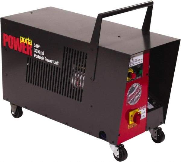 Edwards Manufacturing - 5 hp, 2,750 Max psi, 3.5 GPM, Hydraulic Power Unit - 7 Gal Tank, 37-1/2" Long x 15-1/4" Wide x 31-1/4" High, 3 Phase, 230 Volt, 14 Amp - Industrial Tool & Supply