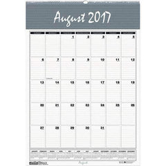 House of Doolittle - 12 Sheet, 12 x 17", Wall Calendar - Blue & Gray - Industrial Tool & Supply