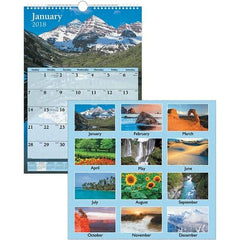 AT-A-GLANCE - 12 Sheet, 12 x 17", Wall Calendar - Scenic - Industrial Tool & Supply