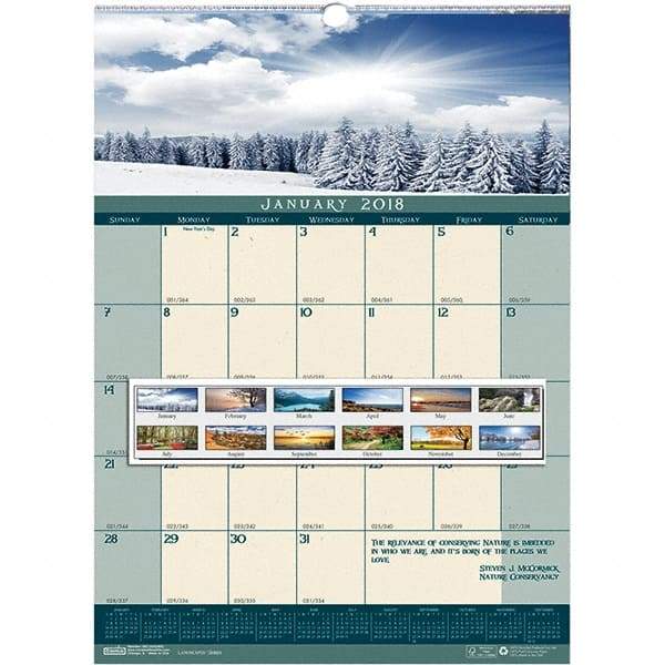 House of Doolittle - 12 Sheet, 12 x 16-1/2", Wall Calendar - Landscape - Industrial Tool & Supply