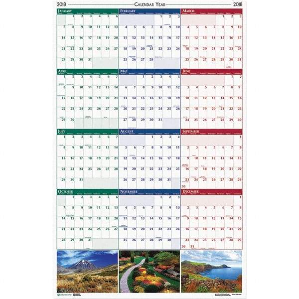 House of Doolittle - 1 Sheet, 24 x 37", Erasable Wall Calendar - Earthscapes Nature - Industrial Tool & Supply
