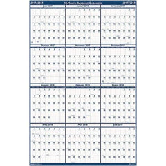 House of Doolittle - 1 Sheet, 24 x 37", Erasable Wall Calendar - Blue & Gray - Industrial Tool & Supply