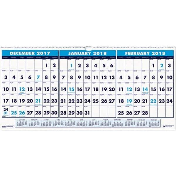 House of Doolittle - 4 Sheet, 23-1/2 x 12", Wall Calendar - Industrial Tool & Supply